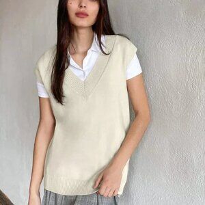 Aritzia Sunday Best Winston Wool Sweater Vest Whipped Cream Size Medium